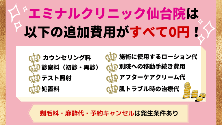 エミナルクリニック仙台院の追加費用