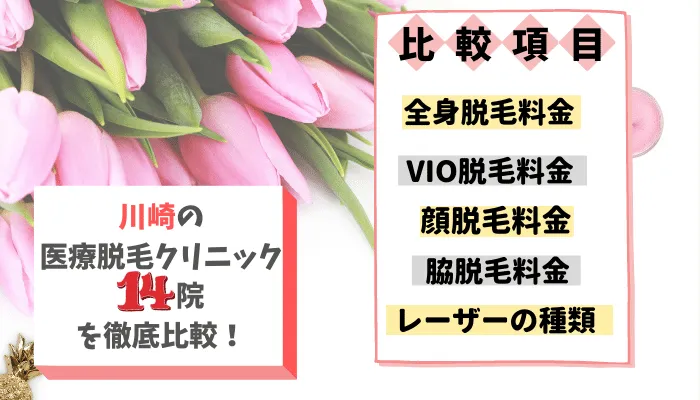 川崎の医療脱毛クリニック14院を徹底比較！