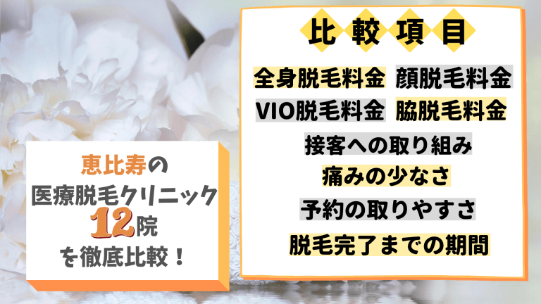 恵比寿の医療脱毛で料金が安いおすすめクリニック4選 全12院を徹底比較しました しろねこ脱毛