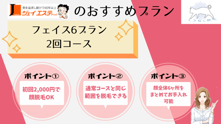 ジェイエステティックの顔おすすめプラン