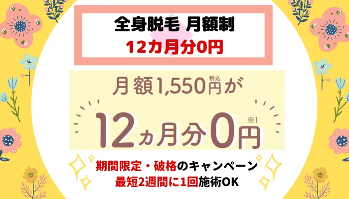 キレミカ彦根店12カ月0円キャンペーン