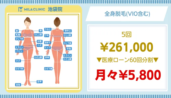 ミラクリニック池袋全身脱毛VIO含む