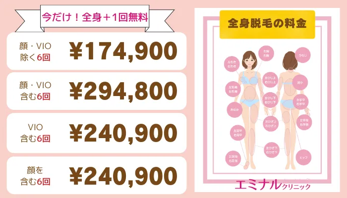 エミナルクリニック全身6回料金松山