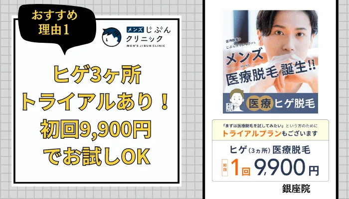 メンズじぶんクリニック銀座おすすめ理由1