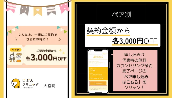 じぶんクリニック大宮ペア割