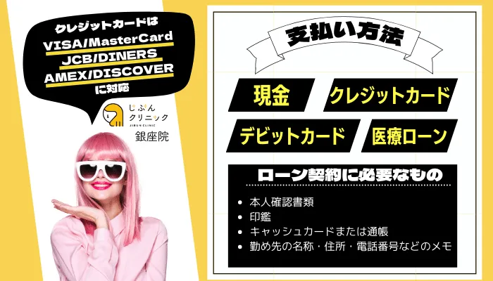 じぶんクリニック銀座の支払い方法